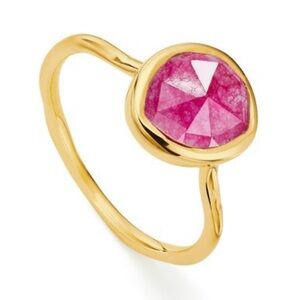 Monica Vinader 18k Gold Vermeil Sterling Silver Pink Stone